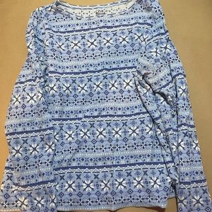 Basic Editions Long Sleeve Winter Top 2X Womens Blue